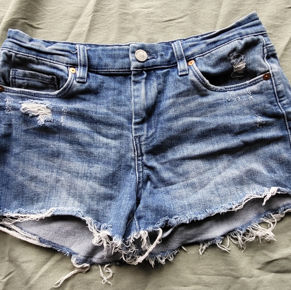 Blank NYC Distressed Denim Jean Shorts - Blue